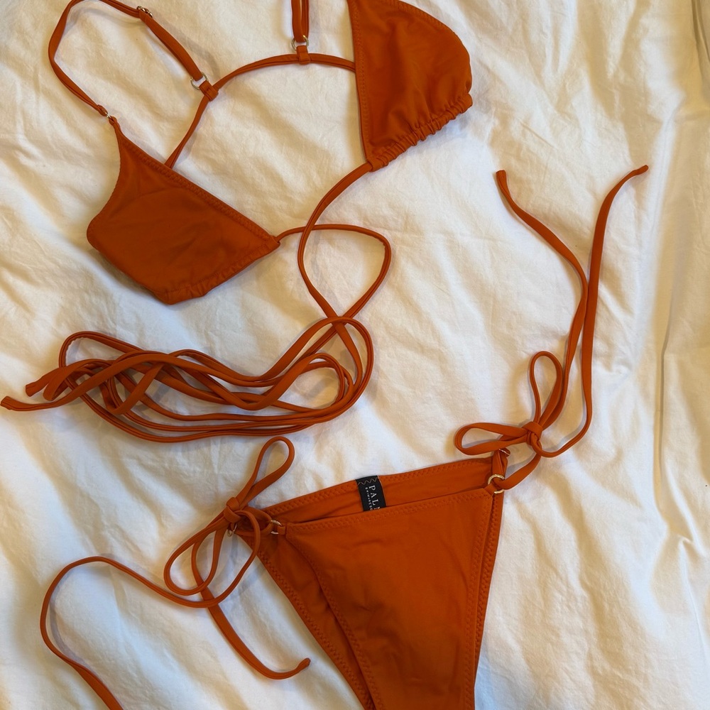 Rust Orange String Wrap Bikini
